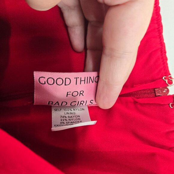 Vixen by Micheline Pitt Red Maneater Lined Back Slit Wiggle Dress 3x - Picture 9 of 10